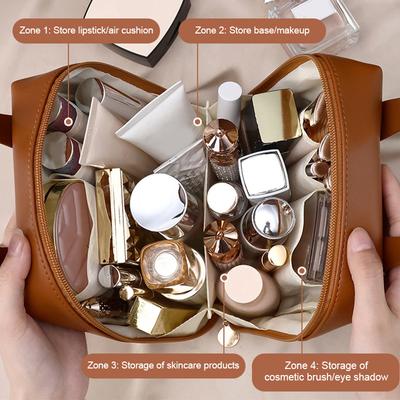 Make-up-Organizer für Damen, Kulturbeutel, Make-up-Koffer, Aufbewahrungstasche, Luxus-Box, Kosmetiktasche, Organizer-Tasche für die Reise, Reißverschluss