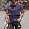 New Hot Sell Men's T-Shirt 3D Vintage Print T Shirts Summer Round Neck Cool Oversize Muscle Streetwear Clothing T Shirt Tops