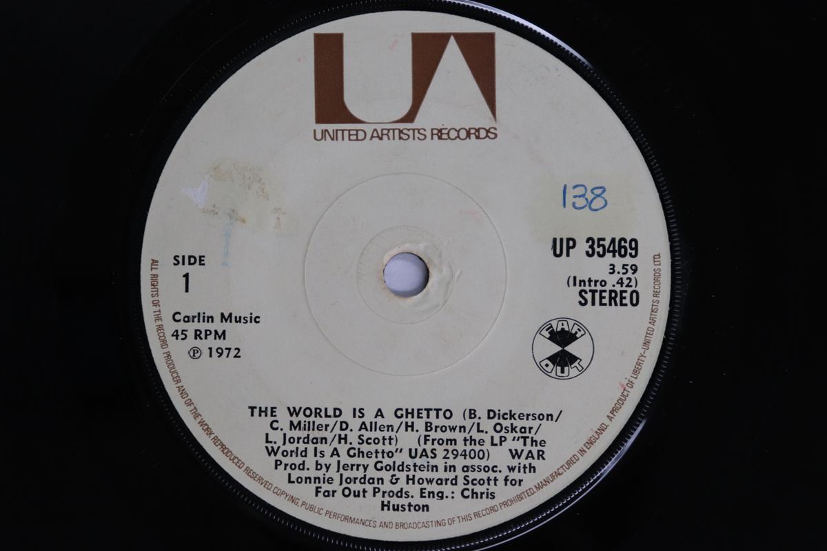 

7inch Record WAR - The World Is A Ghetto / Four Corner UP35469 United Artists 1972 UK Soul/Funk Used