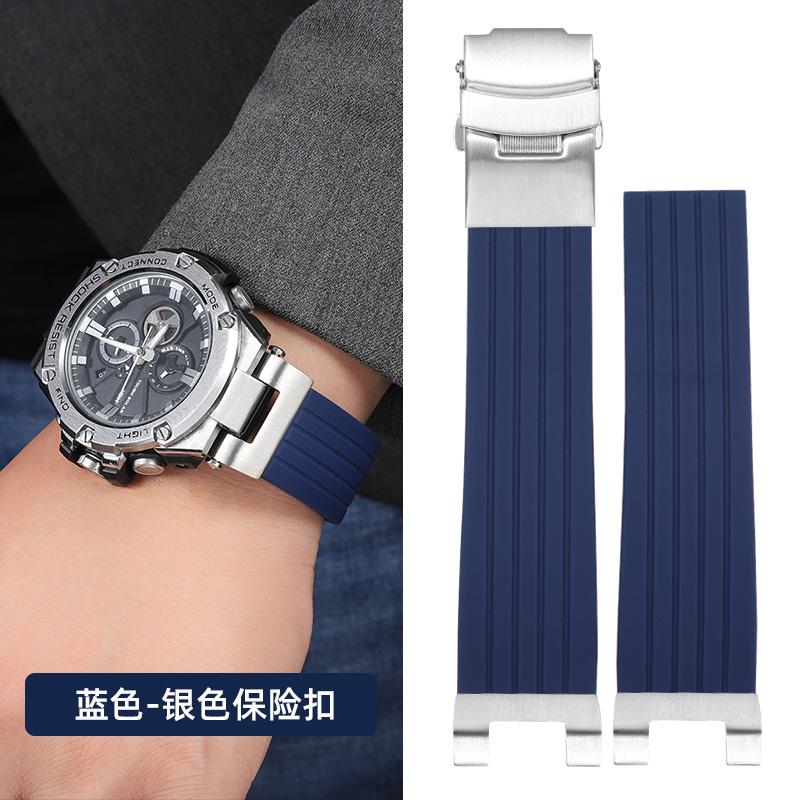 For Casio Gst-b100 Watch Strap Silicone Men GST-W300 210 400G S130 S310 S330 B100 Band Metal Adapter Modified Rubber Watchband