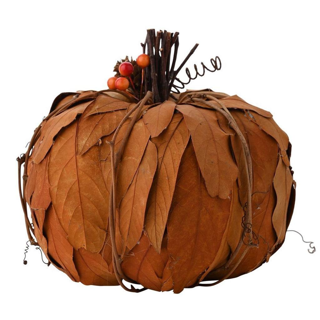 Country Living Natural Leaves Pumpkin 16cm X 22cm