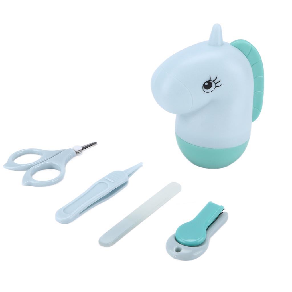 Nail Clippers Kit Cartoon Shape Stainless Steel Baby Nail Trimmer with Tweezers Nail File Storage Box for Baby Nail Care