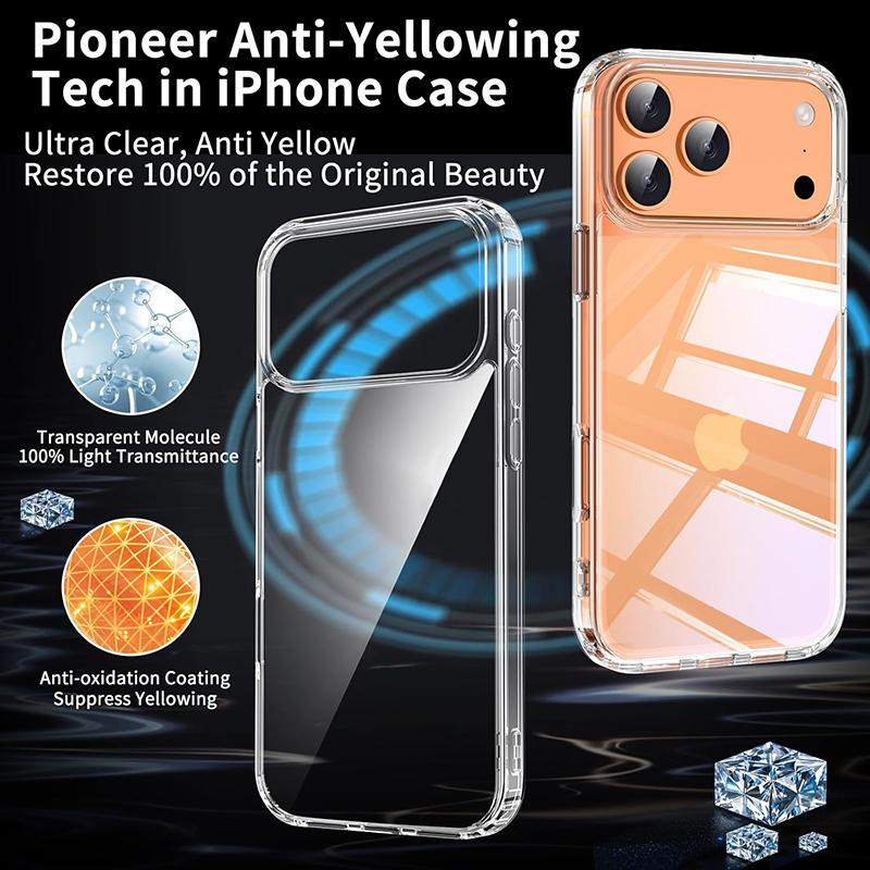 Hybride Militärklasse Hülle für iPhone 17 Air 17 Pro Max Hülle Stoßfest Transparente Harte Acrylhülle für iPhone 16 Pro Max 16E