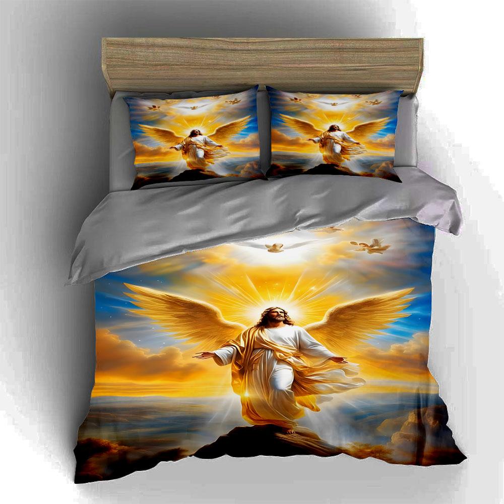 Radiant Angelic Figure Bedding Duvet Cover Sets Duvet Covers Pillowcases Gifts (1 * Duvet Cover 2 * Pillowcases, Without Duvet Insert)