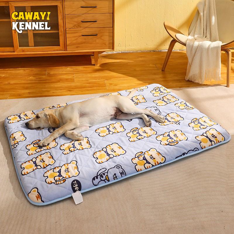 

CAWAYI KENNEL зимняя теплая кровать для домашних животных для собак, кошек, квадратный плюшевый диван для средних и маленьких собак, подушка для дивана-кровати для собак, дом, товары для домашних животных