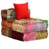 VidaXL Pouf modulaire à 3 places Patchwork Tissu