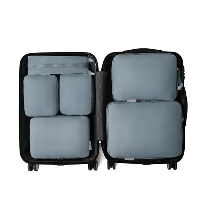 

6 шт. Дорожный органайзер для багажа, компрессионный пакет для одежды, классифицированная сумка для хранения одежды, экономия места, дорожная портативная сумка-органайзер синий