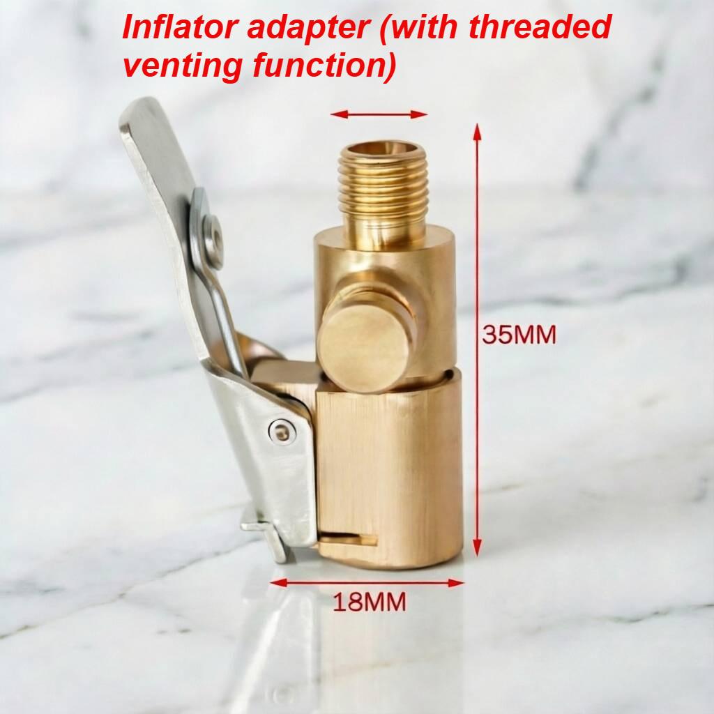 Brass Tire Air Chuck Clip Adapter, Quick Lock-On Inflator Nozzle Connector for Car Motorcycle Bicycle Air Pump