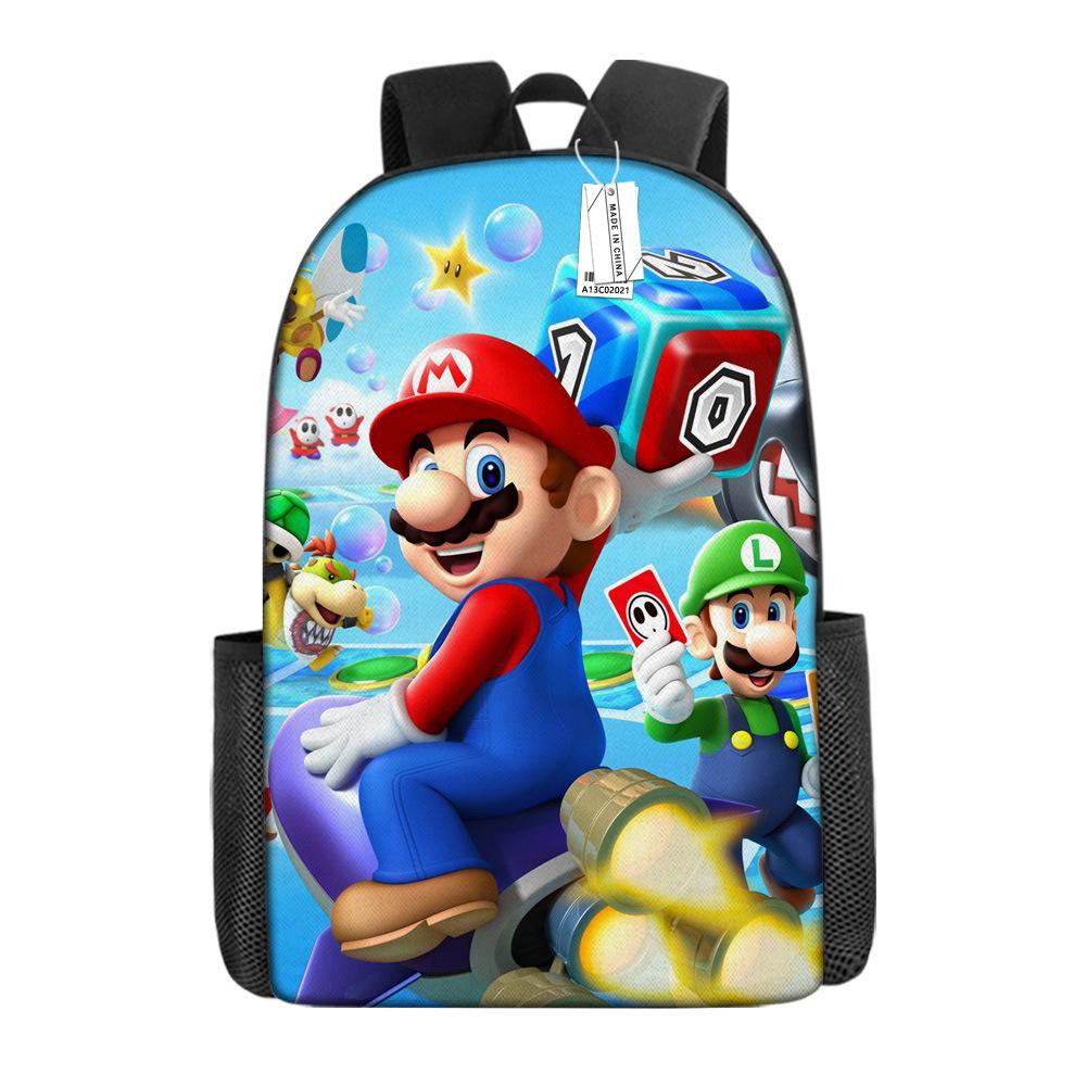 Mario Schoolbag Middle School Student Backpack 3D Digital Color Printing Anti-Splashing Backpack