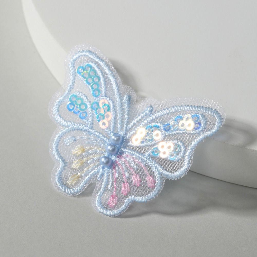3D Sequins Butterfly Embroidered Patches Single Layer Clothes Sewing Patch  Bridal Hair Accessories