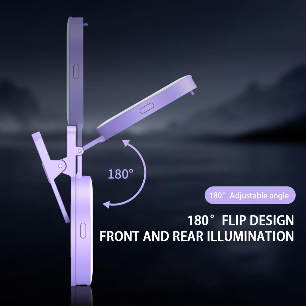 Clip-on Selfie Ring Light,200mAh Rechargeable Selfie Light Clip Video Light with Mirror,Portable Selfie Lamp for Phone Camera