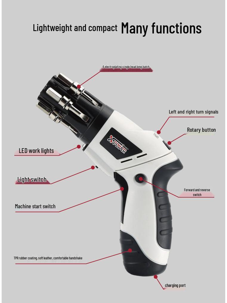 Electric Handheld Multi-Purpose Portable Screwdriver for Household Use