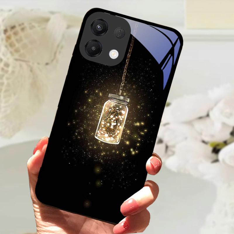 For OPPO K13 5G Case Cool Lion Wolf Tempered Glass Back Cover For OPPO K13 OPPOK13 Phone Case Protective Shell K 13 Fundas Capa