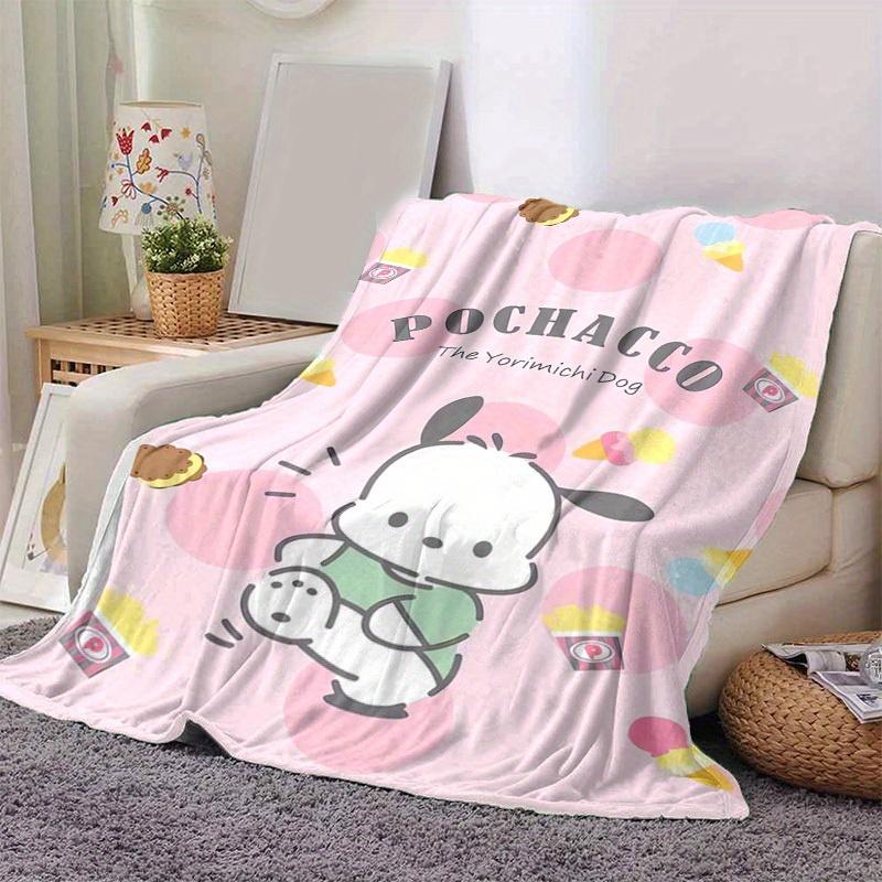 1pc, Sanrio Pochacco: The Yorimichi Dog, Cozy Home Decor Blanket. Perfect as a Gift, Sofa Throw, or Outdoor Blanket. Soft Flannel Cover for Bedroom, L