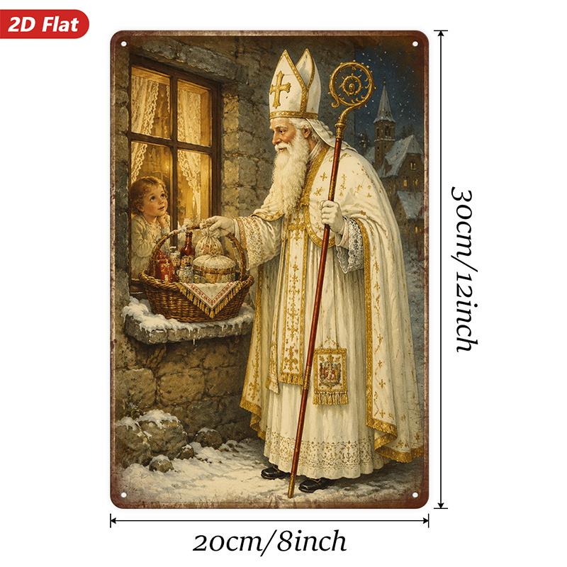2D Flat Metal Sign Saint Nicholas 20cm x 30cm