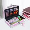 JYPS Unicorn Pencil Box for Girls Boys Kids, Lock Box for School with Portable Handle and Uncorn Keychain, Pink Pencil Box, Cute Unicorn School