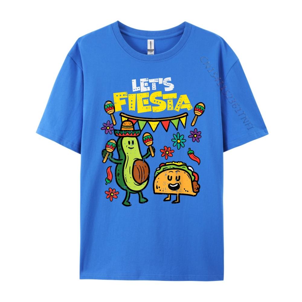 Lets Fiesta Taco Avocado Funny Cinco De Mayo Mexican Party Grey Shirt Graphic Tee Couples Casual Everyday Band Tshirts Creative