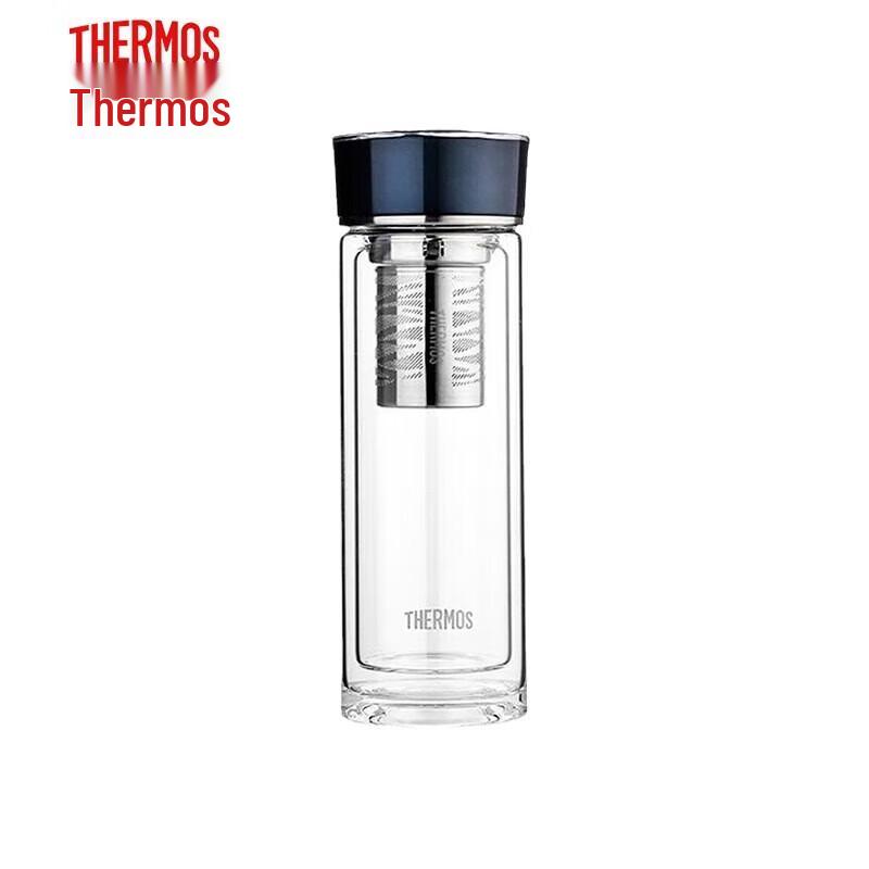 Thermos Double-Layer Glass Tea Infuser Cup