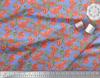 Soimoi Blue Japan Crepe Satin Fabric Leaves & Poppy Floral Print Sewing Fabric metre 42 Inch