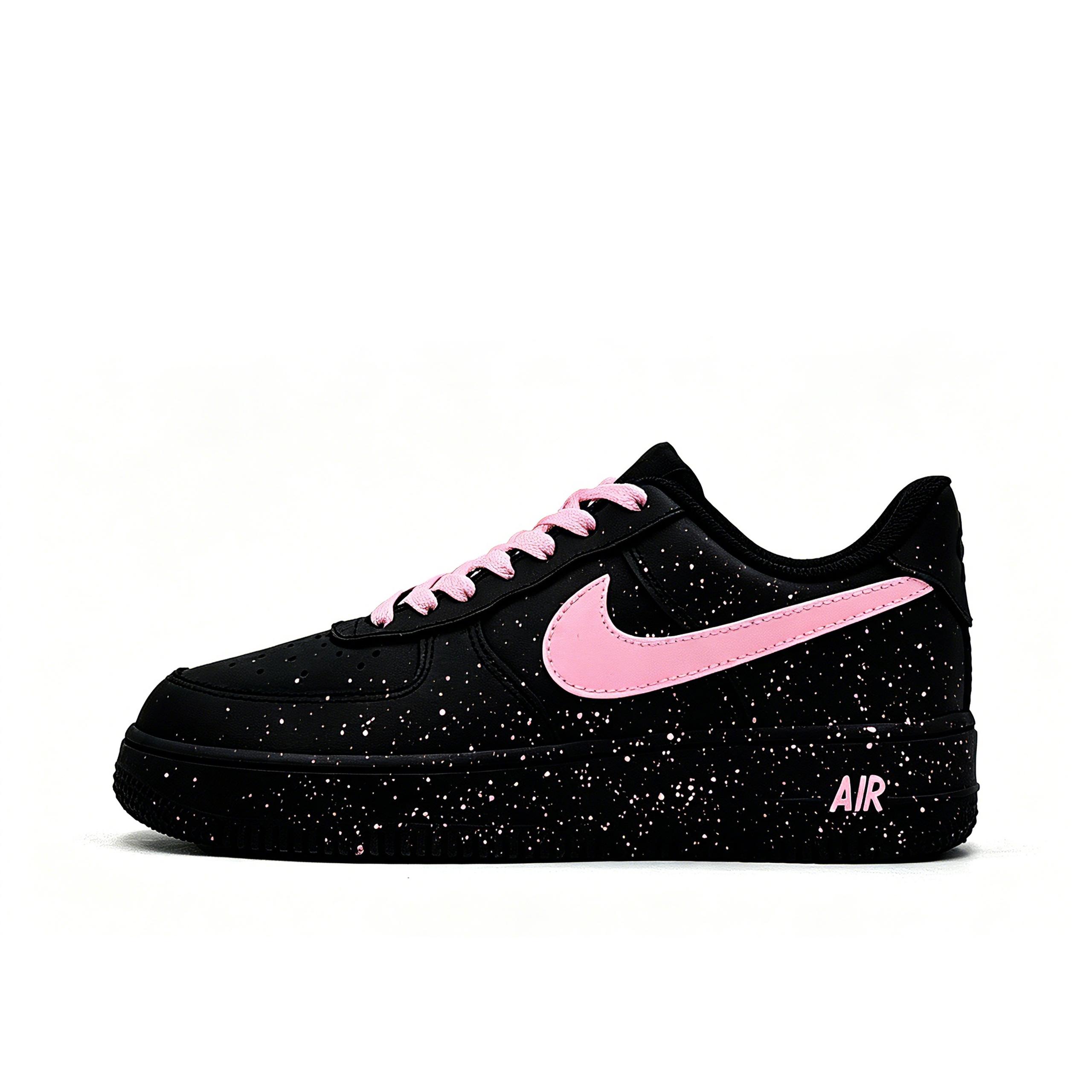 

Nike Air Force 1 Pink Leather Low top Skateboard Shoes Unisex Black Pink CW2288-001(Team1615-) 38