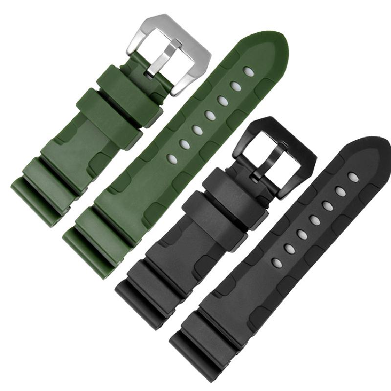High Quality Rubber Watch Strap for The Panerai Diving Series 1164 PAM01209 Black Silicone Waterproof Strap 22mm 24mm 26mm