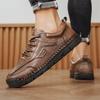 Luxury New Retro Fashion Men's Lace Up Leather Hand-sewn Thread Casual Shoes Designer Platform Walking Footwears Zapatos Hombre