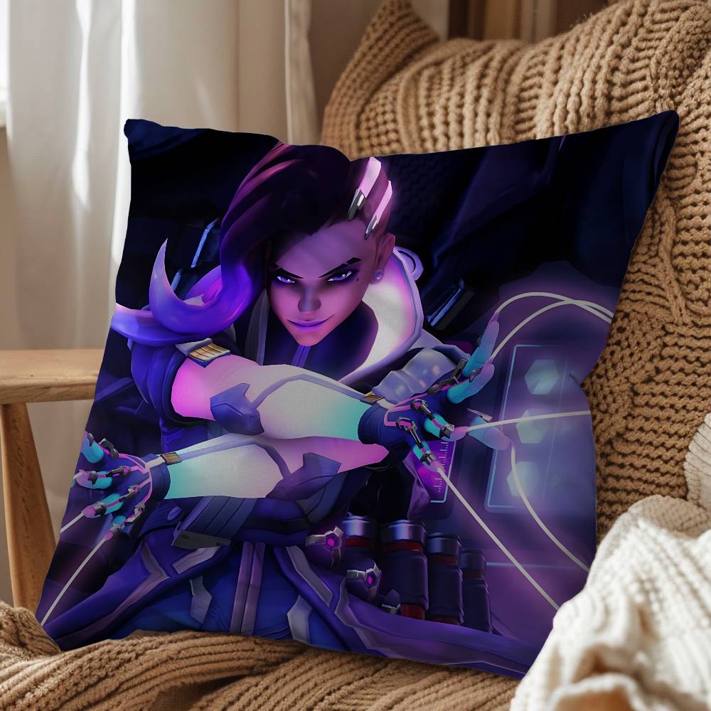 game Jetpack Cat Sombra Overwatch Pillow Case Office Cushions Suitable For Sofa Car Bedroom Decorative Cushion Cover