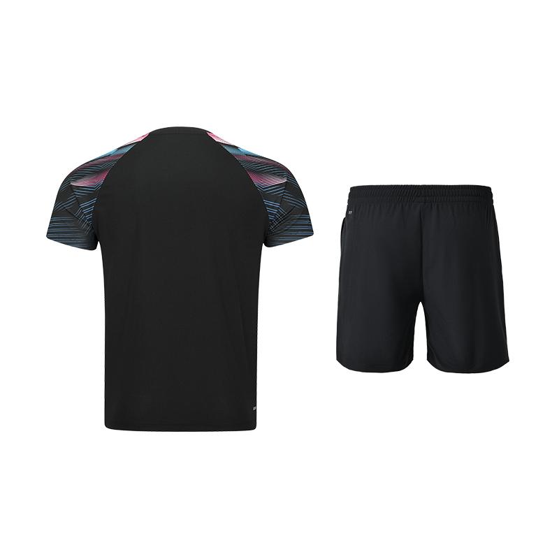 Li Ning Badminton Series Competition Short Sleeve Shorts Quick Dry Breathable Soft Comfortable Versatile Outfit Unisex Sports Set AAYV157-1+AKSU789-3
