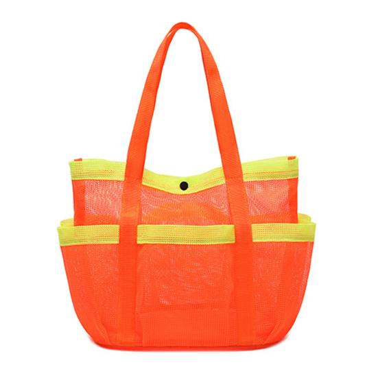 File Plaj Çantası File Duş Saklama Çantası Büyük Kapasiteli Tote Plaj Çantası Tuvalet Malzemeleri Havlular Seyahat Spor Salonu Kamp için Düzenleyici