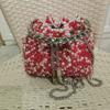 2026 Womens Crystal-Embellished Crossbody Bag Fringe Detail Small Square Shoulder No Top Handle