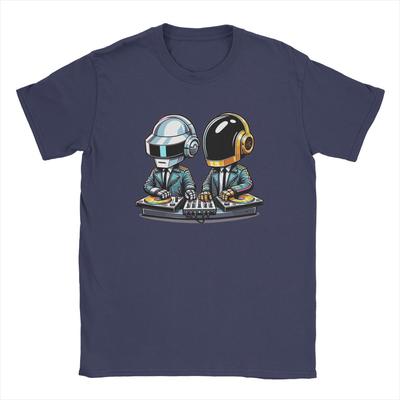 Men Daft Punk T Shirt Cotton Tops Funny Short Sleeve Round Collar Tees Summer T-Shirts