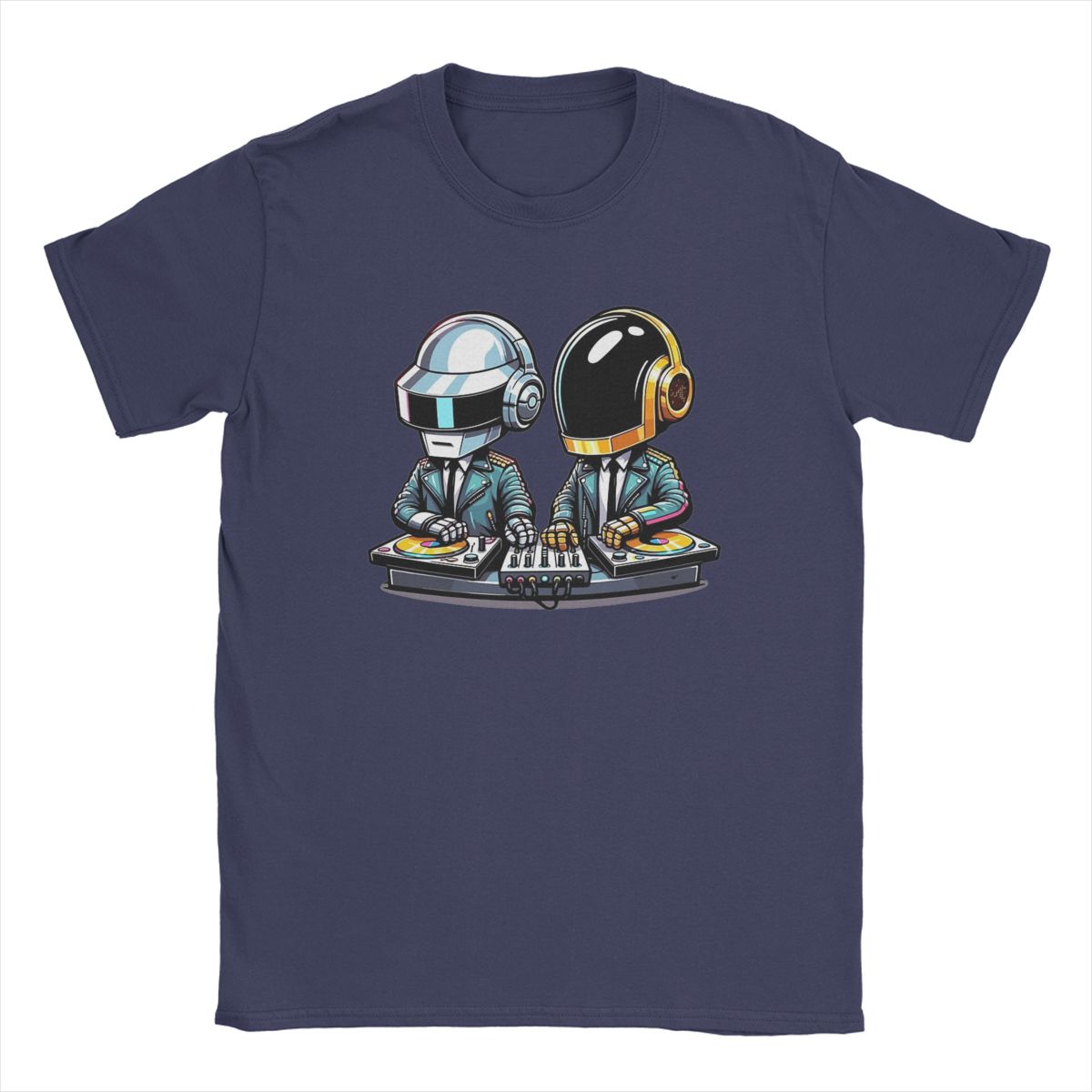

Men Daft Punk T Shirt Cotton Tops Funny Short Sleeve Round Collar Tees Summer T-Shirts 4XL