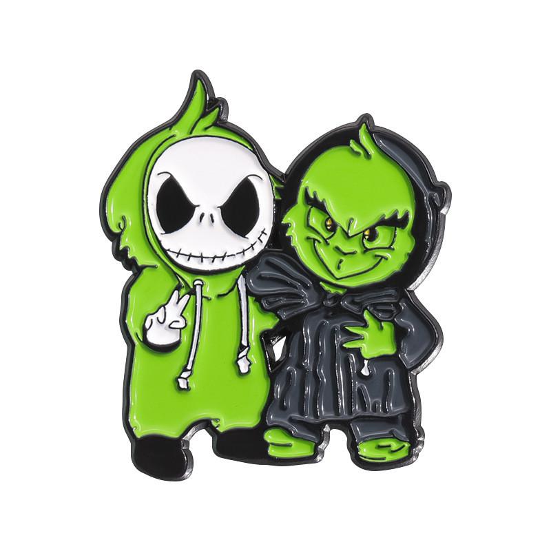 

Fashionable And Unique Cartoon Green Skull Brooch Pin For Casual And Formal Attire 2024 In