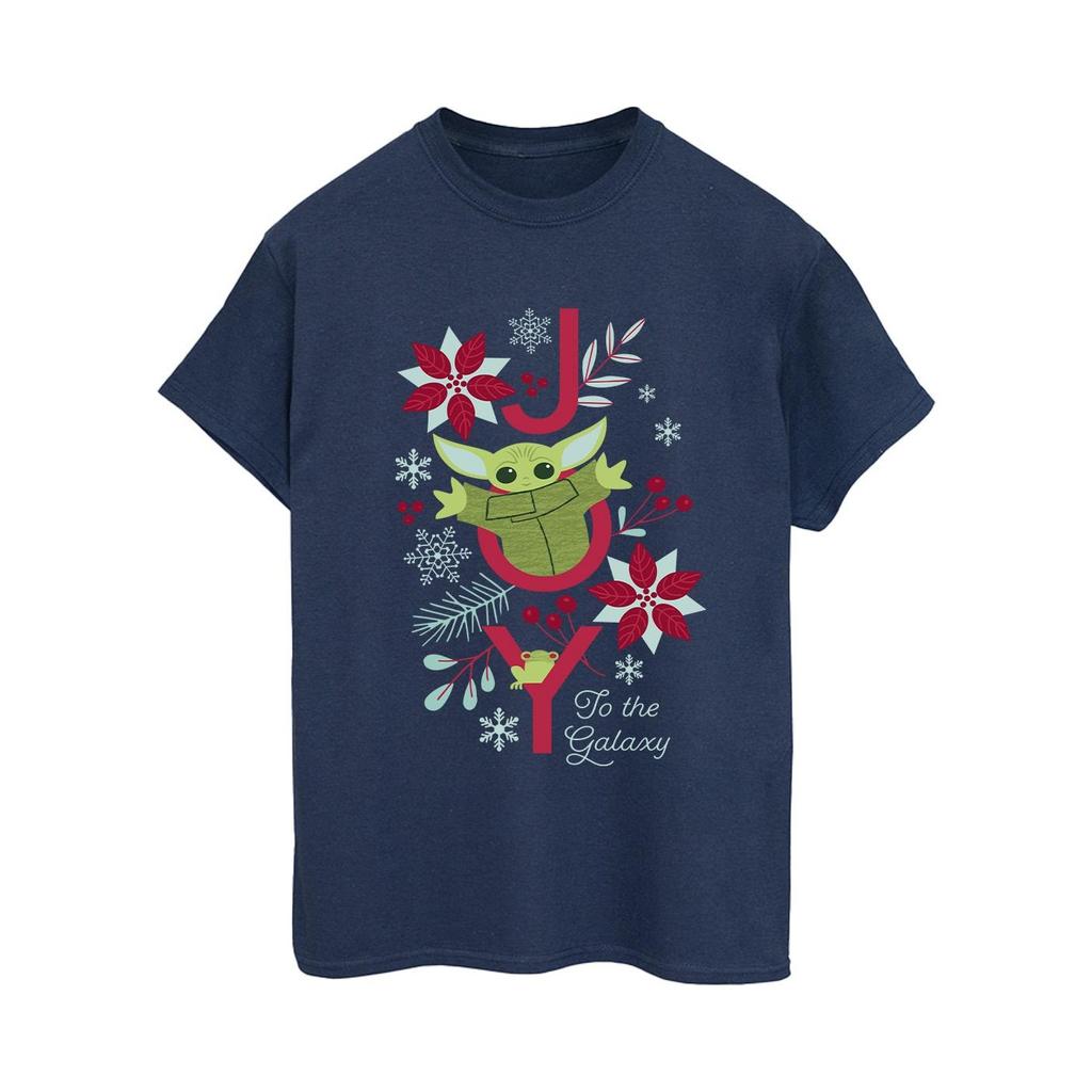 STAR WARS Womens/Ladies Mandalorian Joy To The Galaxy Cotton Boyfriend T-Shirt