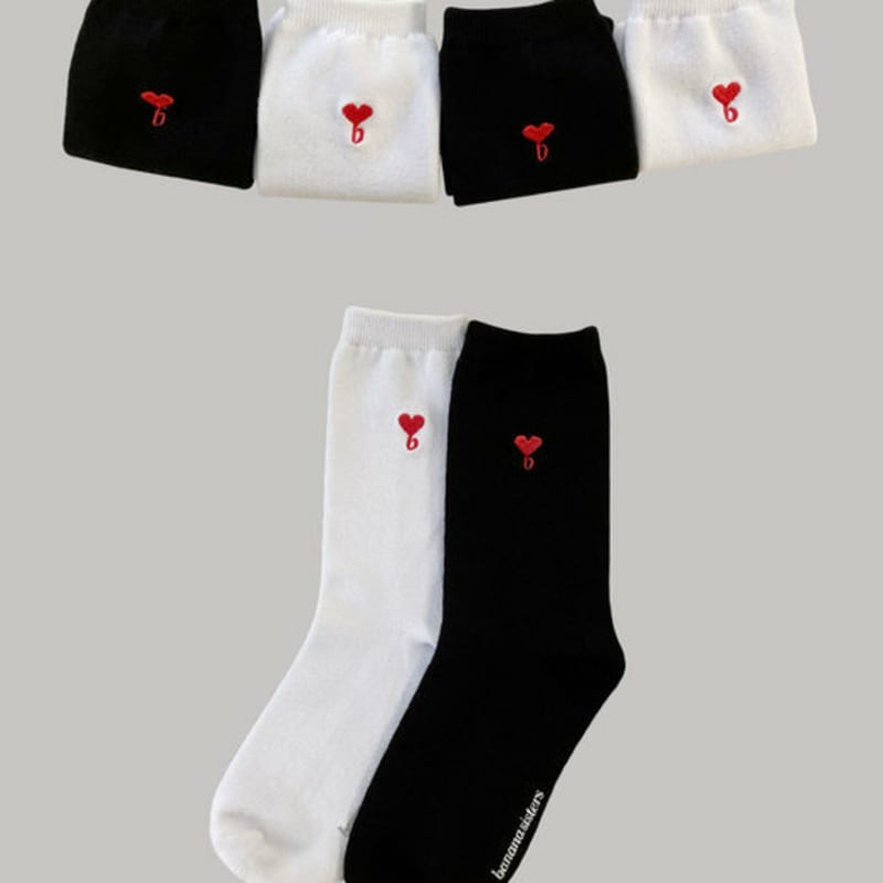 bananasisters heartbeat socks 2 colors