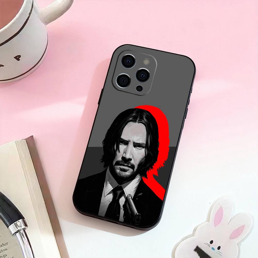Classic films John wick  Phone Case For iPhone 17,16,15,14,13,12,11 Plus,Pro Max,Soft Silicone Black Cover