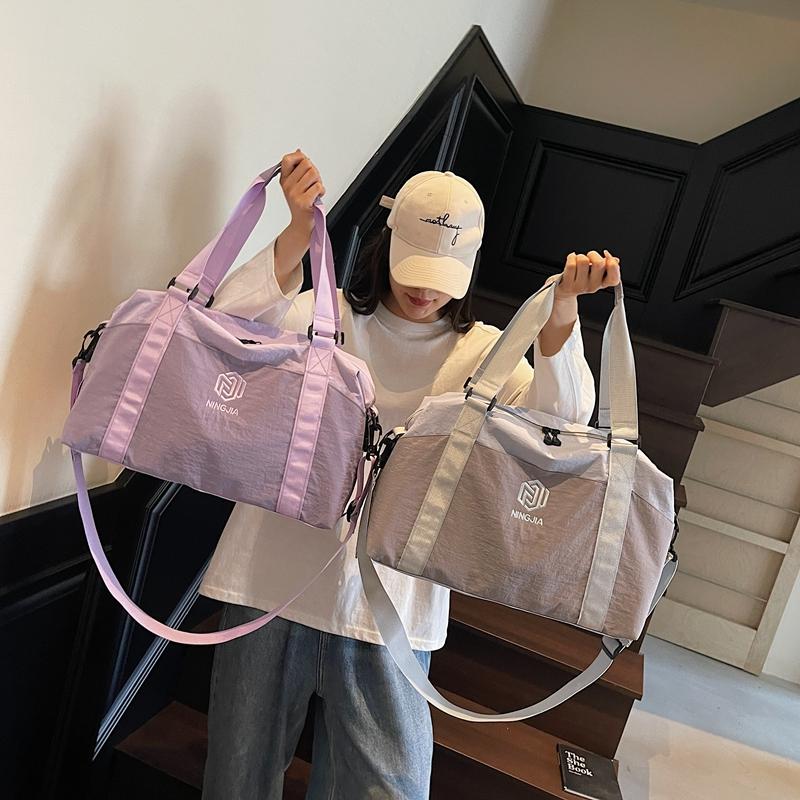 Reisetasche mit großem Fassungsvermögen, mehrfarbige Nähte, Fitnesstasche, Trocken- und Nassfach, Trainingstasche, Gepäcktasche
