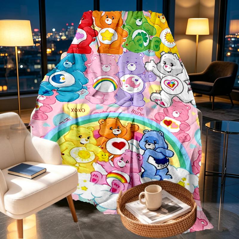 Care Bears Print Blanket - Soft & Comfortable, for Bedroom, Travel, Sofa, Home Decoration - Birthday Christmas Gift for Friend