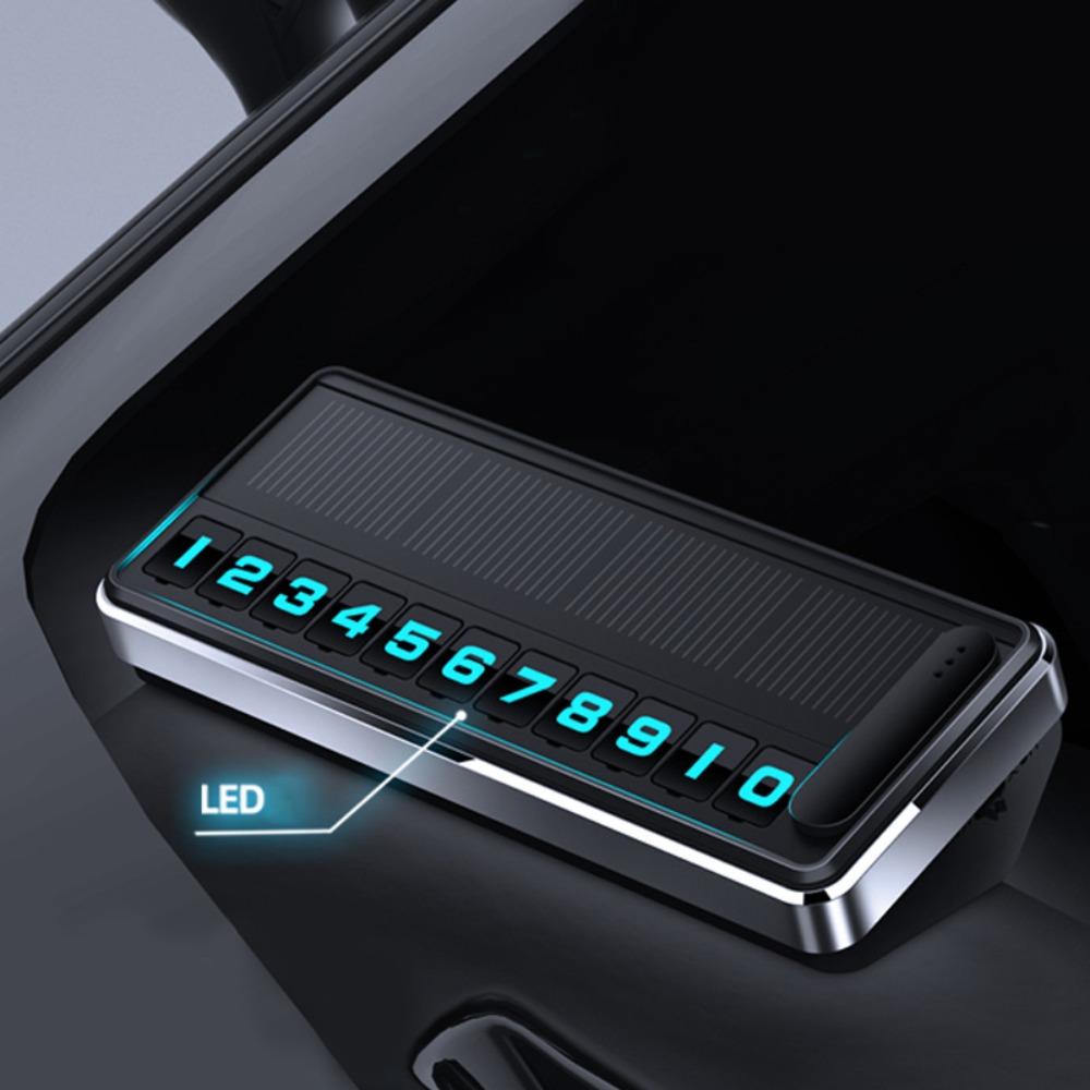 Accesorii Auto Placă de Înmatriculare Solară cu Număr de Telefon Card de Parcare Temporară Luminoasă Iluminare LED Plăci Ascunse