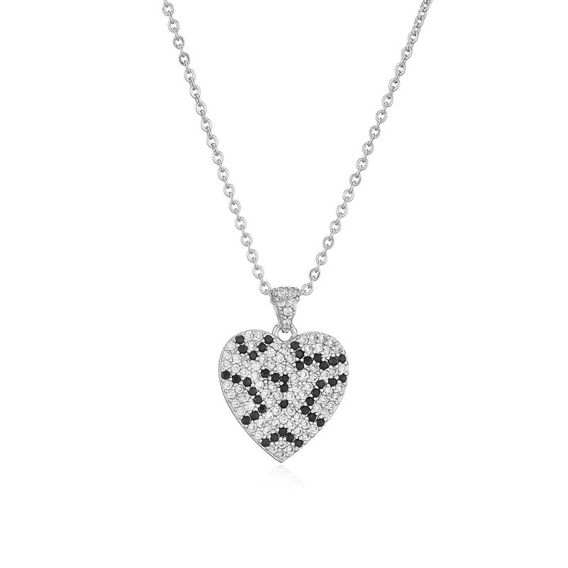 HECHENG,Brass with CZ Stones Square Heart Pendant Leopard Earrings Necklace Collection Women s Fashion Jewellery