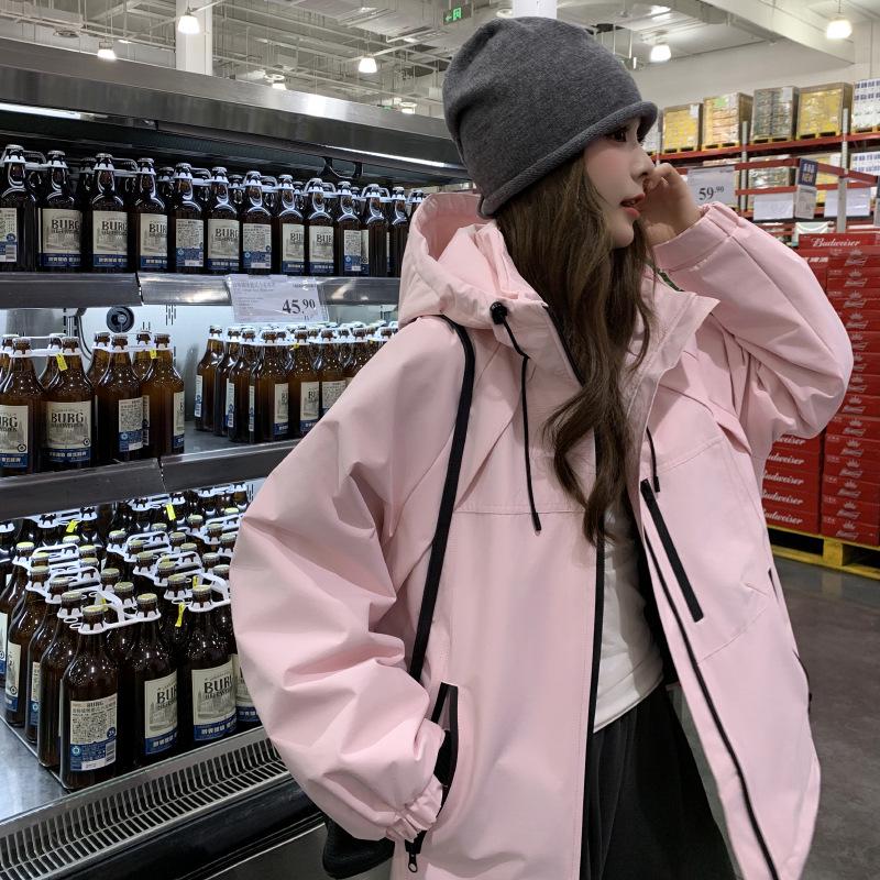 

Женское пуховое пальто-парка с капюшоном, Зимняя мода 2024, Свободный крой (Модель HE99840) M (115-130 jin) розовый