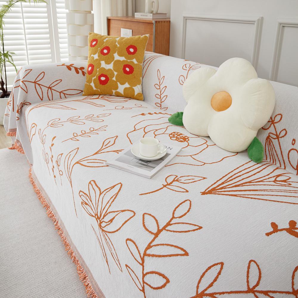 Double-Sided Chenille Sofa Cover Cloth Four Seasons Universal Simple Modern Love Sofa Cover All-Inclusive Universal Backrest Blanket
