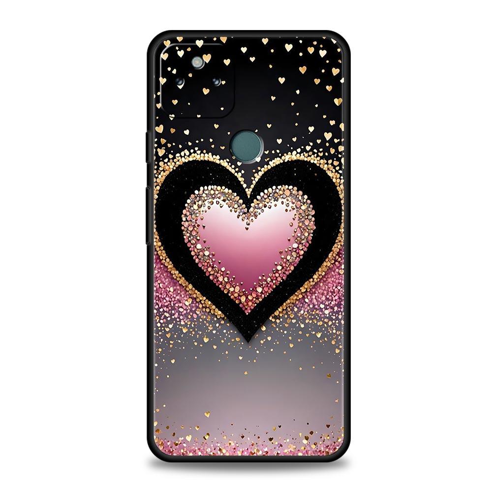 Colored Love Heart Printed Phone Case Cover for Google Pixel 10 9 8 7 6 9A 8A 7A 6A Pro Shockproof Soft TPU 9 Pro XL Shell Capas