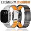 Titanium Fluoroelastomer Rubber Strap for Apple Watch Ultra 3 2 49mm Luxury Band for Iwatch Series 11 10 46mm 9 8 7 45mm 6 5 SE 3 44mm