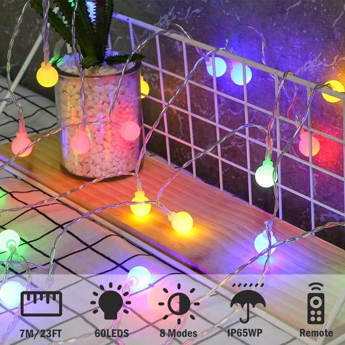 Guirlande lumineuse - Ligarko - 7M - 60 LED - 8 modes d'éclairage multicolore