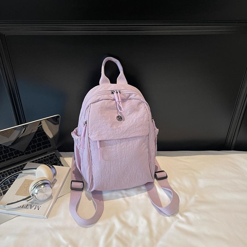 Schoolbag Large Capacity Backpack Women's 1011 Spring New Lightweight Cloth Simple Travel Bag Women's Trend Leisure Bag Small Backpack