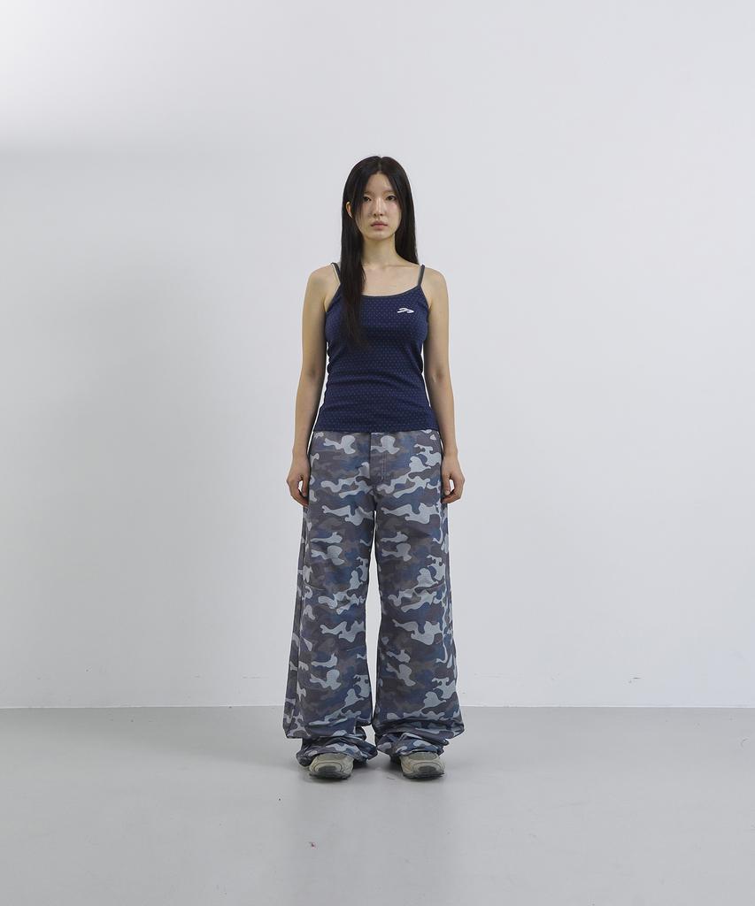 Tansanmageunesyum Nylon Wide Studded Pants (Camo Sky Blue)