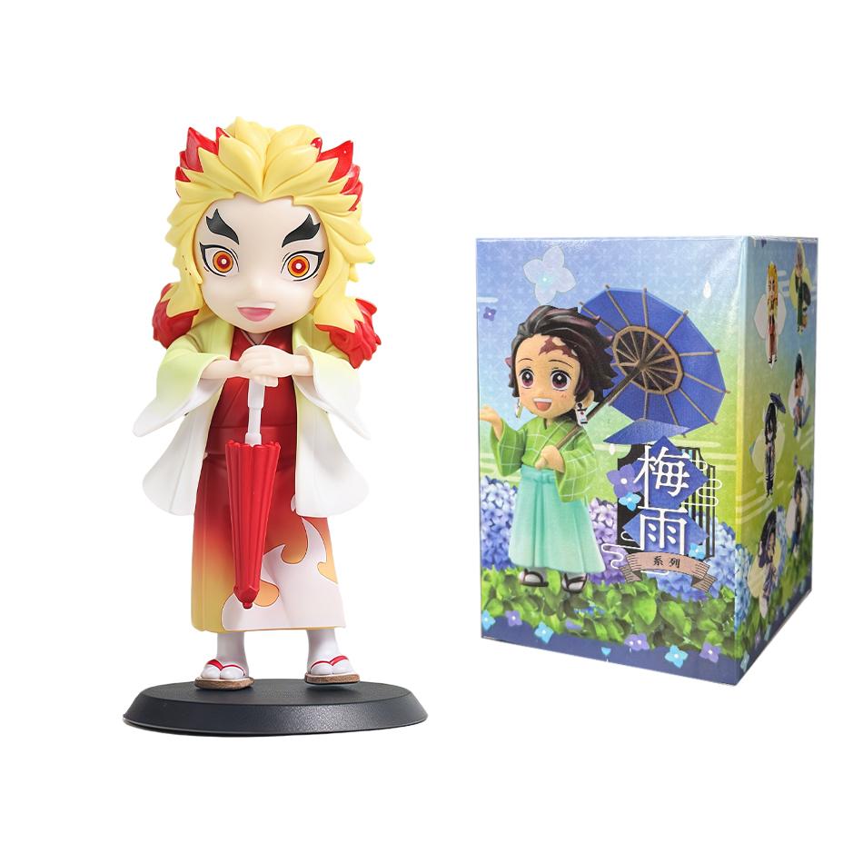 Latest 1-12Pcs Figurine Plum Rain Series Kochou Shinobu Tomioka Giyuu Mitsuri Figurine Plaything Gift For Kids