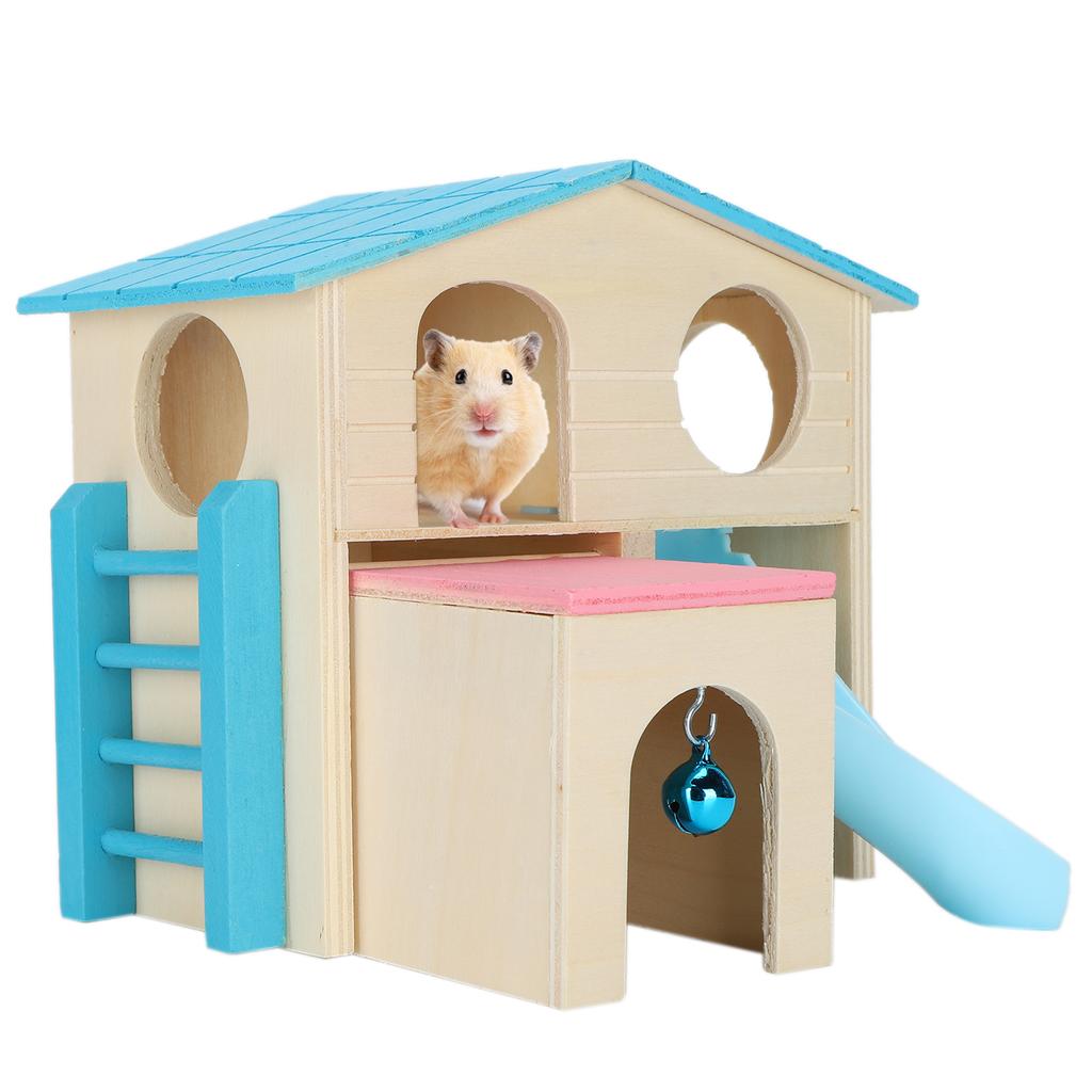 Wooden Hamster Fun House Huts Toy Hamster Exercise Playthings Fun Gym Playground