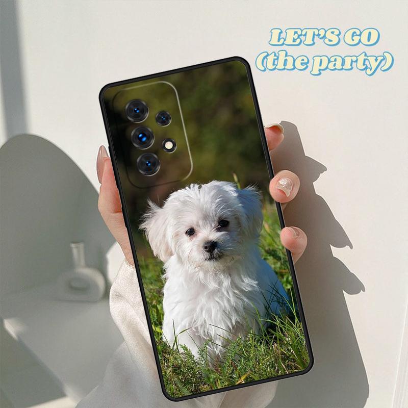 Cartoon Maltese Dog phone case For Samsung Galaxy A42 A31 A40 A51 A71 A32 A80 A91 A52 A72 A73 A20e A21S A50 A70 A11 A12 Cover